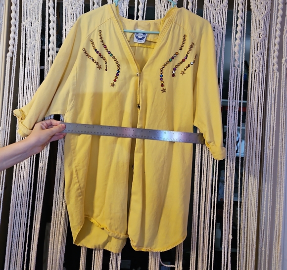 Yellow Button Down Shirt with Embellishments - Picture 1 of 1